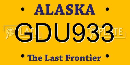 GDU933 Alaska License Plate