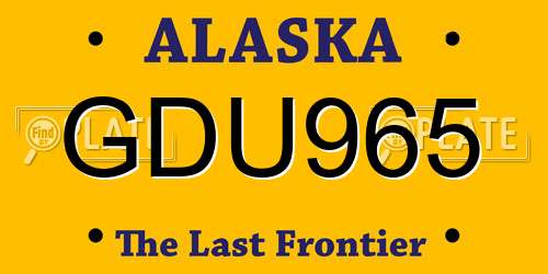 GDU965 Alaska License Plate