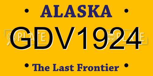 GDV1924 Alaska License Plate