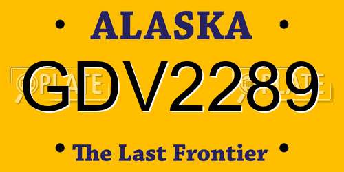 GDV2289 Alaska License Plate