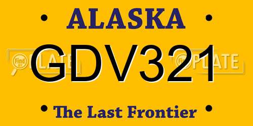 GDV321 Alaska License Plate