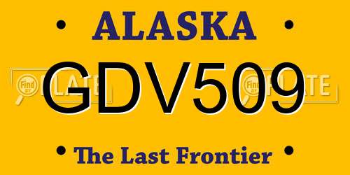 GDV509 Alaska License Plate