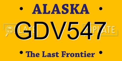 GDV547 Alaska License Plate