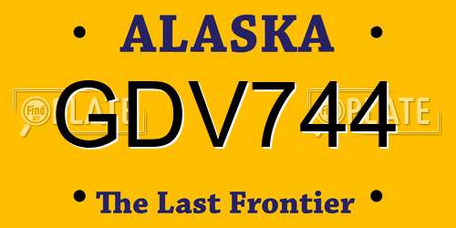 GDV744 Alaska License Plate