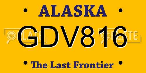 GDV816 Alaska License Plate