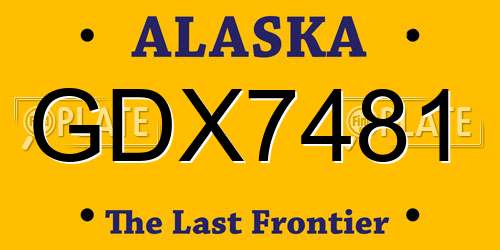 GDX7481 Alaska License Plate