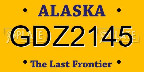 GDZ2145 Alaska License Plate