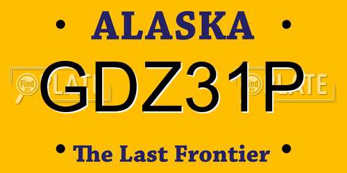 GDZ31P Alaska License Plate