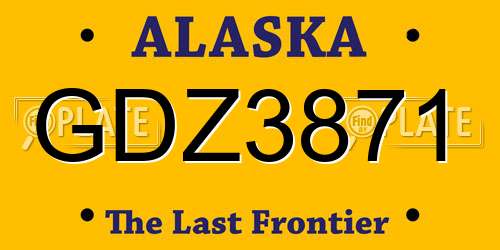 GDZ3871 Alaska License Plate