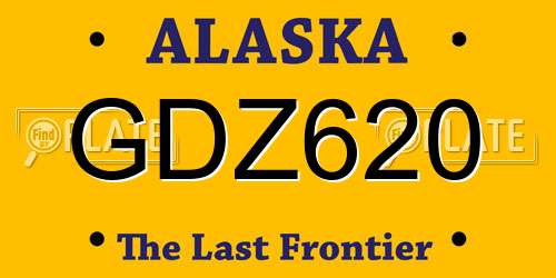 GDZ620 Alaska License Plate