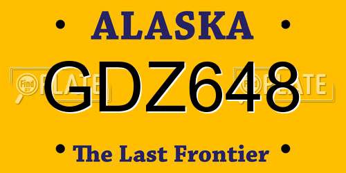 GDZ648 Alaska License Plate