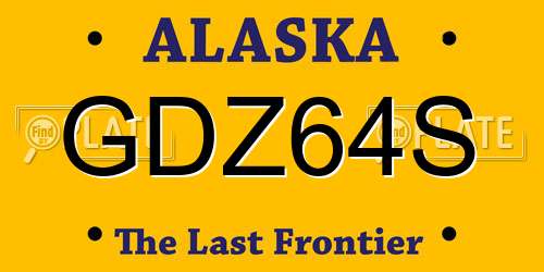 GDZ64S Alaska License Plate
