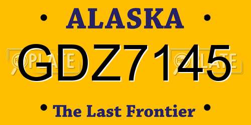 GDZ7145 Alaska License Plate