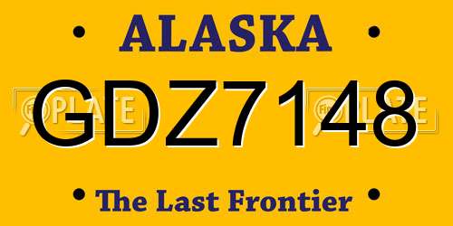 GDZ7148 Alaska License Plate