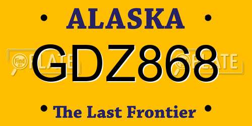 GDZ868 Alaska License Plate