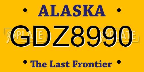 GDZ8990 Alaska License Plate