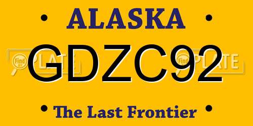 GDZC92 Alaska License Plate