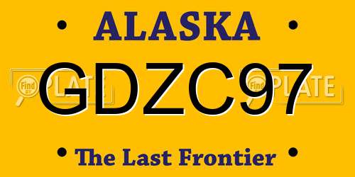 GDZC97 Alaska License Plate
