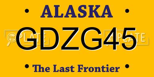 GDZG45 Alaska License Plate