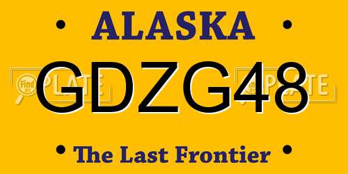 GDZG48 Alaska License Plate