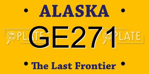 GE271 Alaska License Plate