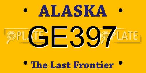 GE397 Alaska License Plate