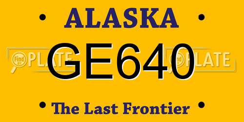 GE640 Alaska License Plate
