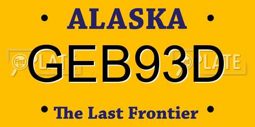 GEB93D Alaska License Plate