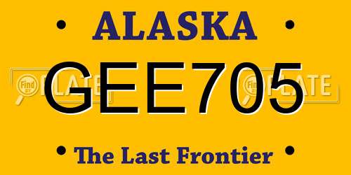 GEE705 Alaska License Plate