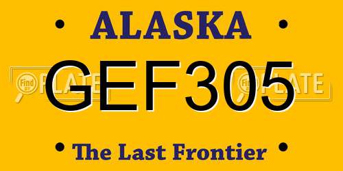 GEF305 Alaska License Plate