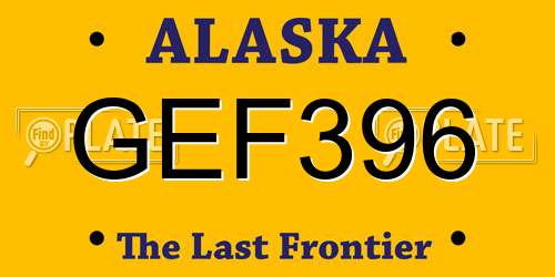GEF396 Alaska License Plate