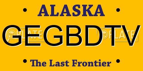 GEGBDTV Alaska License Plate