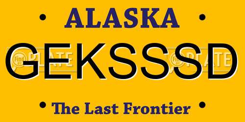 GEKSSSD Alaska License Plate