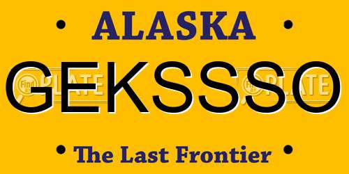 GEKSSSO Alaska License Plate