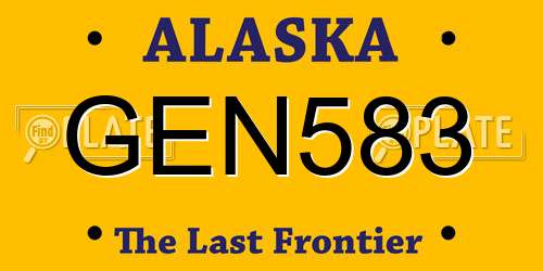 GEN583 Alaska License Plate