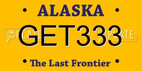 GET333 Alaska License Plate