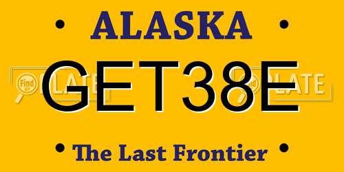 GET38E Alaska License Plate
