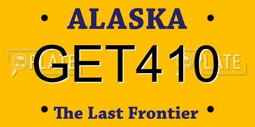 GET410 Alaska License Plate