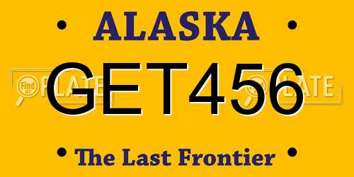 GET456 Alaska License Plate