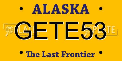 GETE53 Alaska License Plate