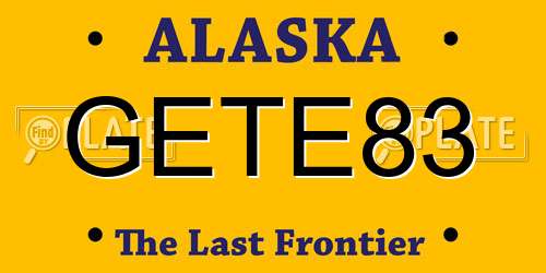 GETE83 Alaska License Plate