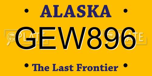 GEW896 Alaska License Plate