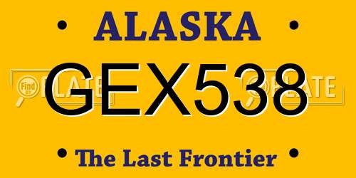 GEX538 Alaska License Plate