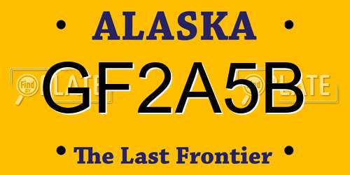 GF2A5B Alaska License Plate