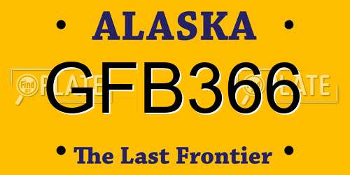 GFB366 Alaska License Plate