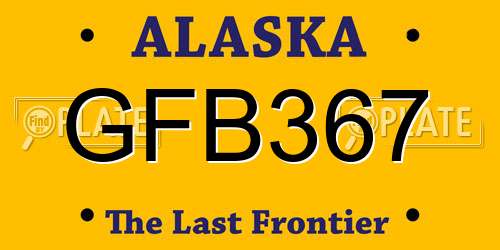 GFB367 Alaska License Plate