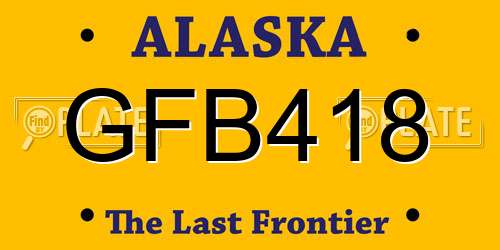 GFB418 Alaska License Plate