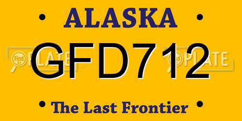 GFD712 Alaska License Plate
