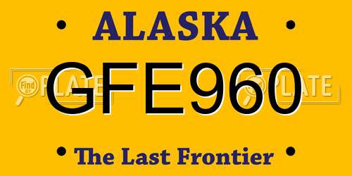 GFE960 Alaska License Plate
