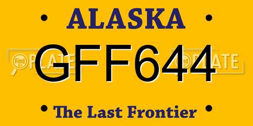 GFF644 Alaska License Plate